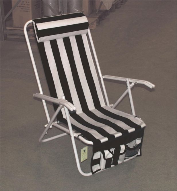 Hovedbilde Strandstol Sort/Hvit