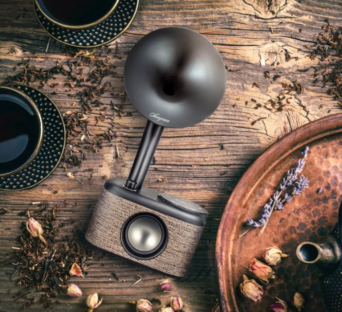 DAB radio BT Sangean CP100 grå-svart, Grammofon.