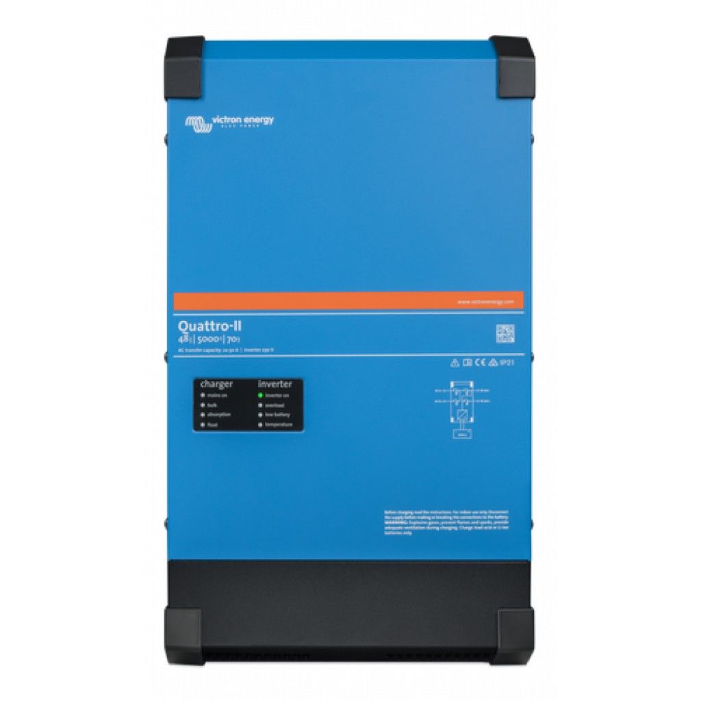 VICTRON Quattro-II 48/5000/70-50/50 Kombinert Batterilader og In