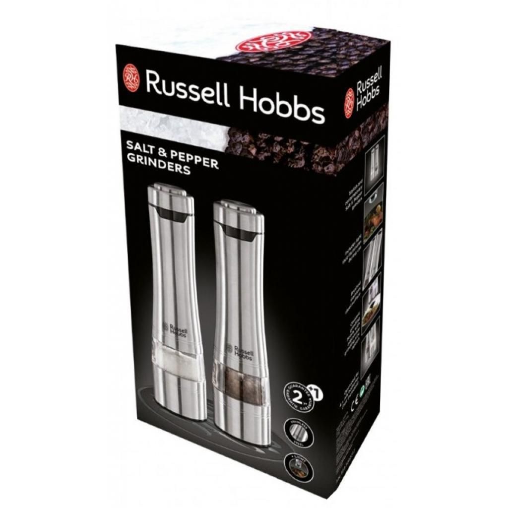 Salt-pepper kvern Russel Hobbs stål batteridrevet