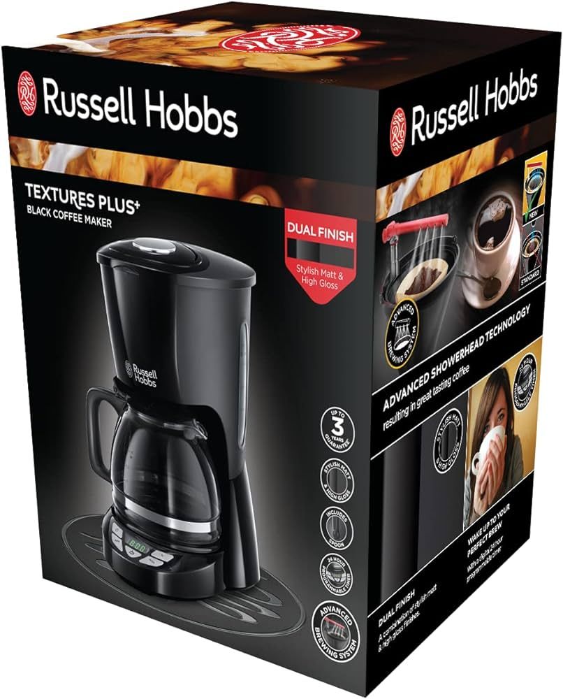Kaffetrakter Russell Hobbs Textures, svart 1,25 L