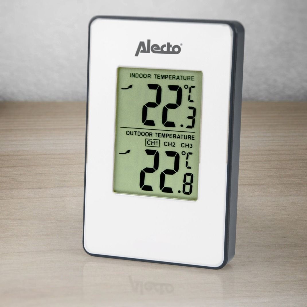 Termometer ute/inne Alecto med maks og minim. temp