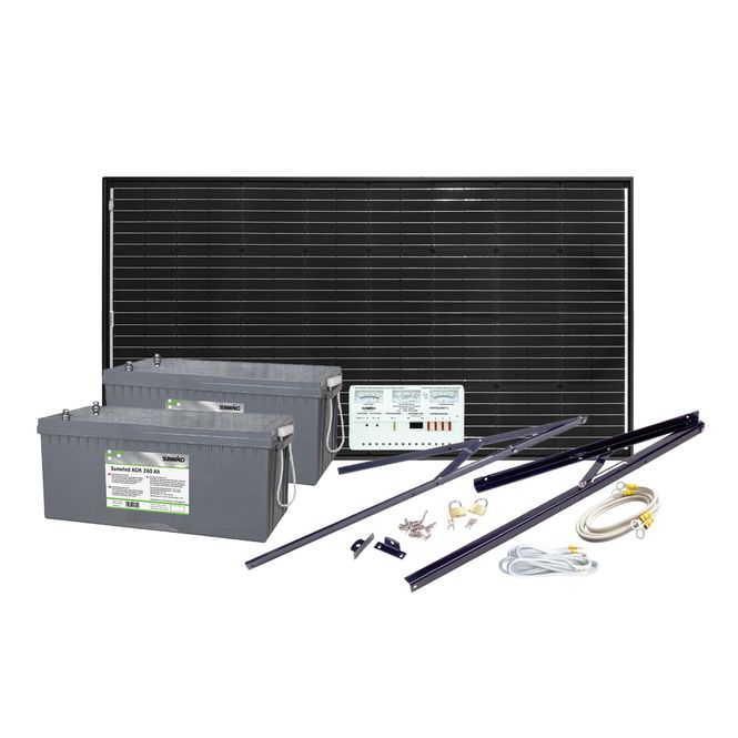 Hovedbilde Solcelleanlegg 12V, 185 watt, 2 x AGM 260At